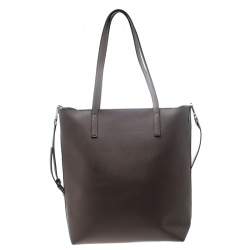 Pre Owned Michael Kors Dark Beige Leather Large Hayley Convertible Tote