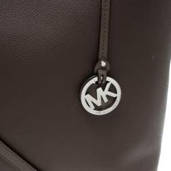Pre Owned Michael Kors Dark Beige Leather Large Hayley Convertible Tote
