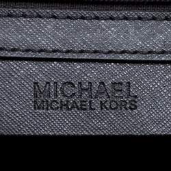 Pre Owned Michael Michael Kors Black Leather Medium Selma Eyelet Top Handle Bag