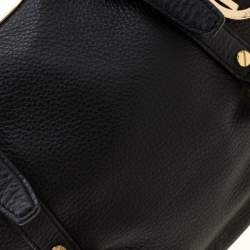 Pre Owned MICHAEL Michael Kors Black Leather Bedford Belted Satchel