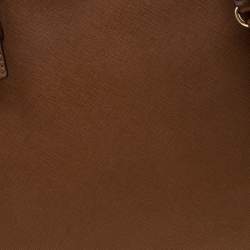 Pre Owned Michael Kors Brown Leather Jet Set Travel Tote