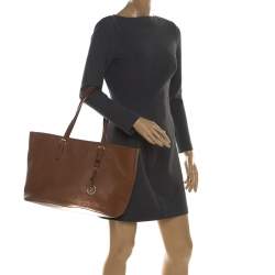 Pre Owned Michael Kors Brown Leather Jet Set Travel Tote