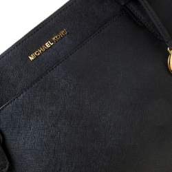 Pre Owned Michael Kors Black Leather Large Caira Tote