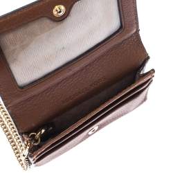 Pre Owned محفظة مايكل كورس جلد بني مضغوطة بقلاب