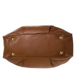 Pre Owned Michael Kors Tan Leather Falcon Charm Tote