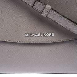 Pre Owned Michael Kors Grey Leather Ava Top Handle Bag