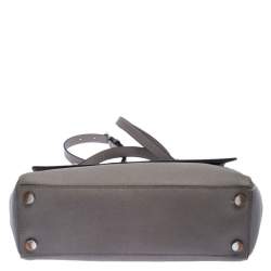Pre Owned Michael Kors Grey Leather Ava Top Handle Bag