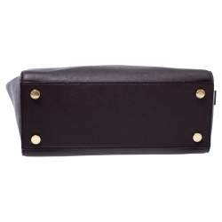 Pre Owned MICHAEL Michael Kors Dark Brown Saffiano Leather Medium Selma Tote