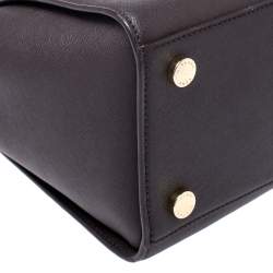 Pre Owned MICHAEL Michael Kors Dark Brown Saffiano Leather Medium Selma Tote