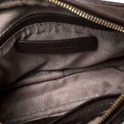 Pre Owned Michael Kors Leopard Print Calf Hair Ginny Camera Crossbody