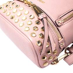 Pre Owned Michael Kors Beige Leather Mini Studded Rhea Backpack