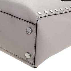 مملوكة مسبقًا Michael Kors Grey Leather Rivington Studded Tote