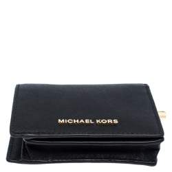 مملوكة مسبقًا محفظة مايكل كورس كاري أول جلد أسود