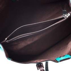 Pre Owned حقيبة يد مايكل كورس يد مخيطة ألترا جلد خضراء