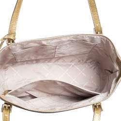 Pre Owned Michael Kors Gold Leather Large Ciara Tote