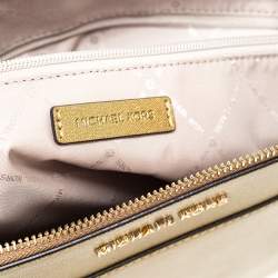 Pre Owned Michael Kors Gold Leather Large Ciara Tote