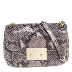 MICHAEL Michael Kors Grey Leather Medium Selma Crossbody Bag MICHAEL  Michael Kors | The Luxury Closet