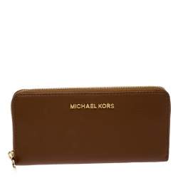 مملوكة مسبقًا Michael Kors Brown Leather Bedford Continental Wallet
