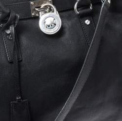 Pre Owned MICHAEL Michael Kors Black Leather Hamilton Tote