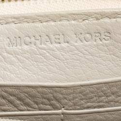 مملوكة مسبقًا محفظة مايكل كورس سحاب ملتف جت ست جلد بيج فاتحة