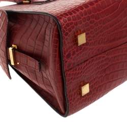 Michael Kors Red Croc Embossed Leather Gia Satchel