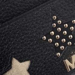 مملوكة مسبقًا Michael Kors Black Studded Leather Star Zip Around Coin Purse