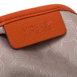 Pre Owned MICHAEL Michael Kors Orange Leather Jet Set Chain Tote