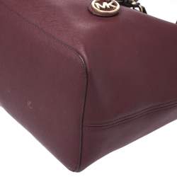 Michael Kors Burgundy Leather Jet Set Tote