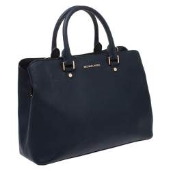 Pre Owned حقيبة مايكل مايكل كورس سافانا XL جلد زرقاء