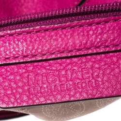 Pre Owned Michael Michael Kors Fuchsia Leather Bedford Crossbody Bag