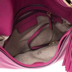 Pre Owned Michael Michael Kors Fuchsia Leather Bedford Crossbody Bag