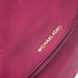 Pre Owned Michael Michael Kors Fuchsia Leather Bedford Crossbody Bag
