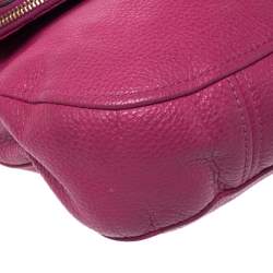 Pre Owned Michael Michael Kors Fuchsia Leather Bedford Crossbody Bag