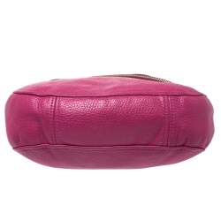 Pre Owned Michael Michael Kors Fuchsia Leather Bedford Crossbody Bag