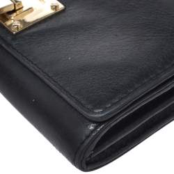 Michael Kors Black Leather Flap Continental Wallet