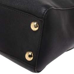 Pre Owned MICHAEL Michael Kors Black Leather Small Cynthia Tote