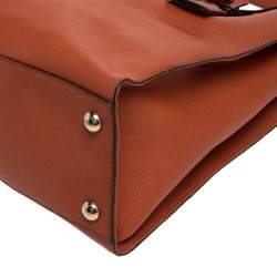 مملوكة مسبقًا حقيبة يد مايكل مايكل كورس هاميلتون نورث ساوث جلد برتقالي كبيرة 