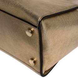 Pre Owned MICHAEL Michael Kors Gold Leather Large Selma Satchel