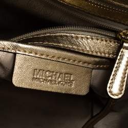 Pre Owned MICHAEL Michael Kors Gold Leather Large Selma Satchel
