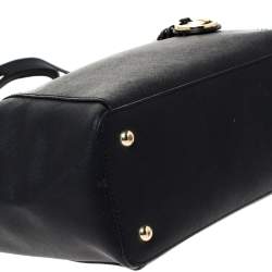 Pre Owned حقيبة يد مايكل مايكل كورس جيت سيت سحاب علوي متوسطة جلد أسود