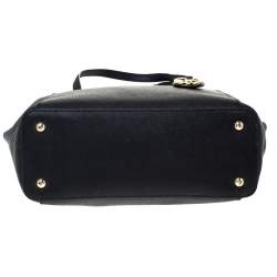 Pre Owned حقيبة يد مايكل مايكل كورس جيت سيت سحاب علوي متوسطة جلد أسود