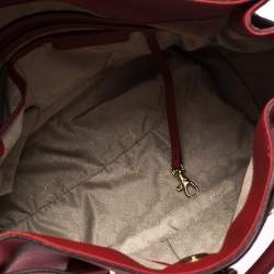 Pre Owned حقيبة مايكل مايكل كورس هاميلتون نورث ساوث كبيرة جلد أحمر