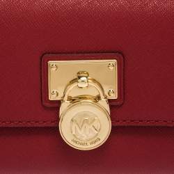 مملوكة مسبقًا محفظة مايكل كورس هاميلتون جلد حمراء