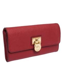 مملوكة مسبقًا محفظة مايكل كورس هاميلتون جلد حمراء