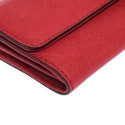 مملوكة مسبقًا محفظة مايكل كورس هاميلتون جلد حمراء