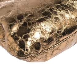 Michael Kors Metallic Gold Leather Fold Over Clutch