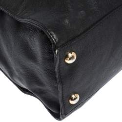 Pre Owned حقيبة يد مايكل مايكل كورس هاميلتون نورث ساوث كبيرة جلد سوداء