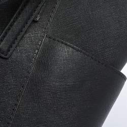 Pre Owned حقيبة يد مايكل كورس جيت سيت سحاب علوي جلد سافيانو سوداء