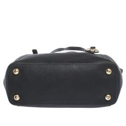 Pre Owned حقيبة يد مايكل كورس جيت سيت سحاب علوي جلد سافيانو سوداء