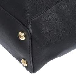 Pre Owned حقيبة يد مايكل كورس جيت سيت سحاب علوي جلد سافيانو سوداء